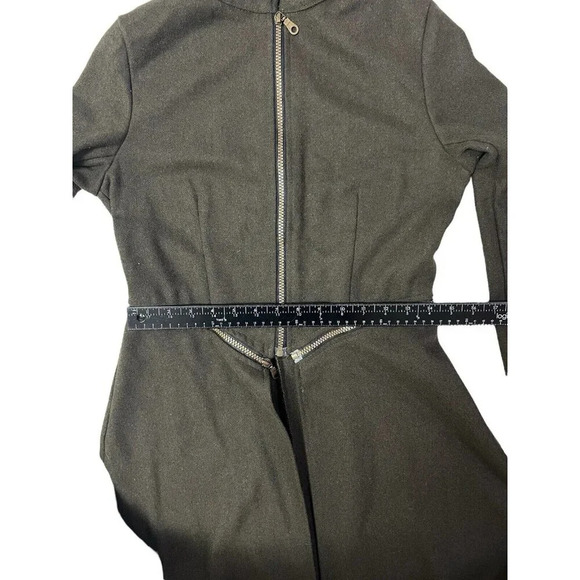 Gothic Punk Military Long Coat Jacket Small Olive Green Convertible Cosplay - Picture 9 of 13